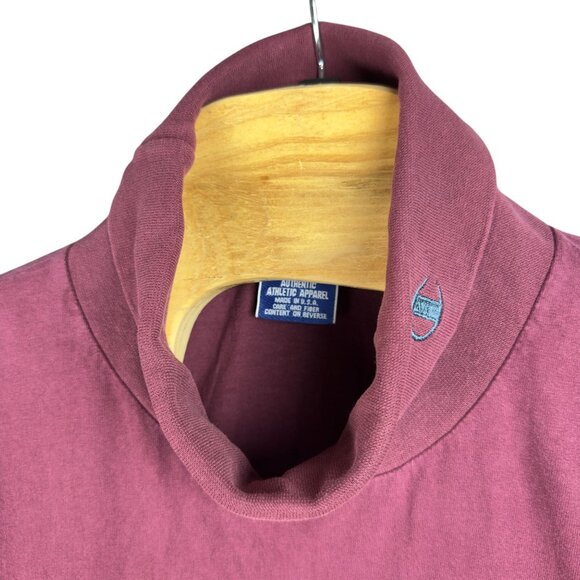 Vintage Champion Sweatshirt Men XXL Maroon Y2K Turtleneck Cotton Blend Pullover - Picture 5 of 10